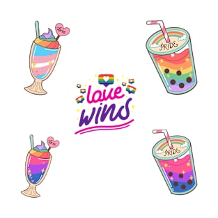 Love Wins Lgbtq pride sticker set T-Shirt