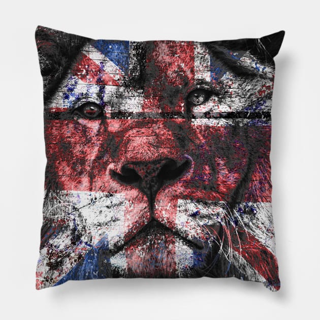 Union Jack Lion Pillow by HelenDesigns