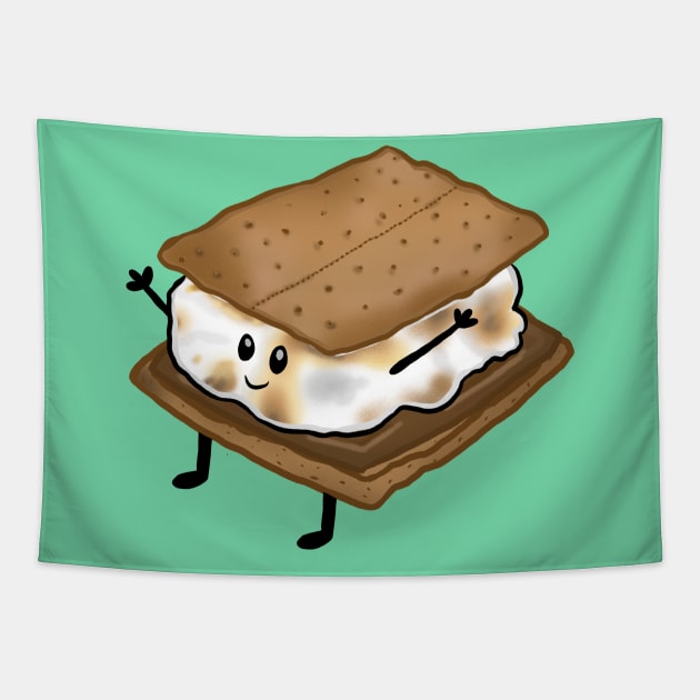 Smores Cartoon Character Tapestry by RoserinArt