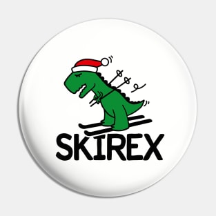 Skirex T-Rex Ski skiing Dinosaur Christmas gift Pin