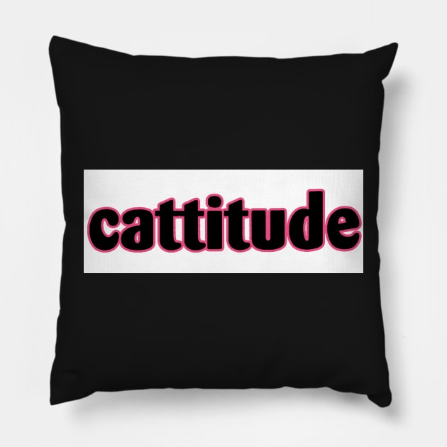 Cattitude Pillow by  The best hard hat stickers 