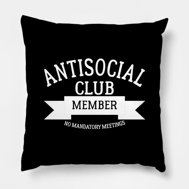 Antisocial Club Member Pillow by PeppermintClover