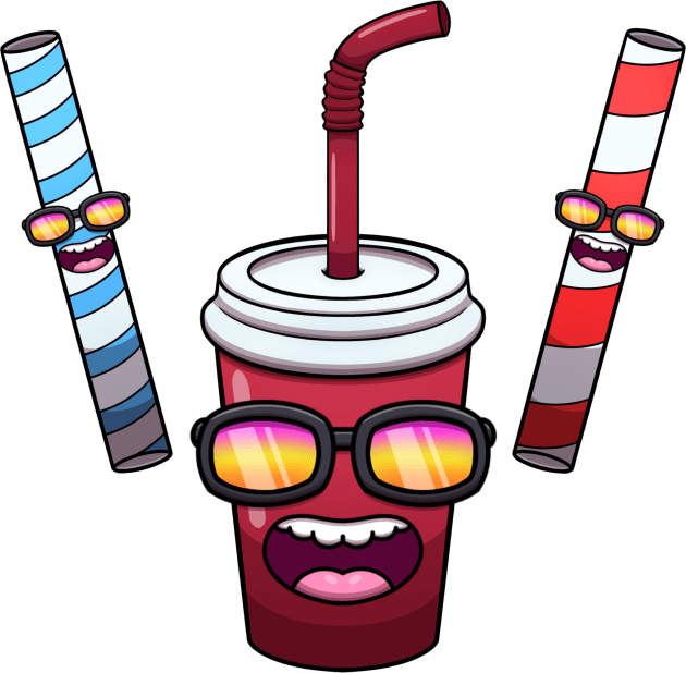 Cool Soda And Straws Kids T-Shirt by TheMaskedTooner