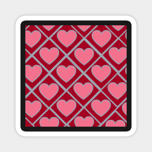 Red and Pink Hearts Magnet