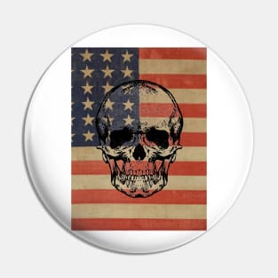 Grunge American Skull Pin