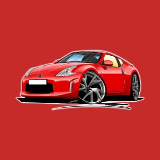 Nissan 370z Red Caricature Car Art T-Shirt