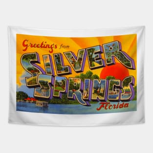 Greetings from Silver Springs, Florida - Vintage Large Letter Postcard Tapestry