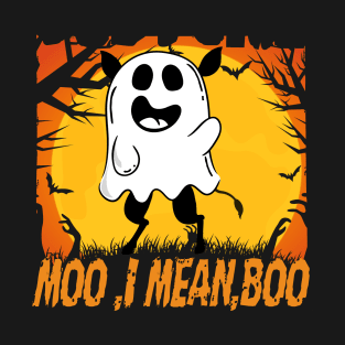 Funny cow Halloween Farm Moo I Mean Boo kids Boys T-Shirt