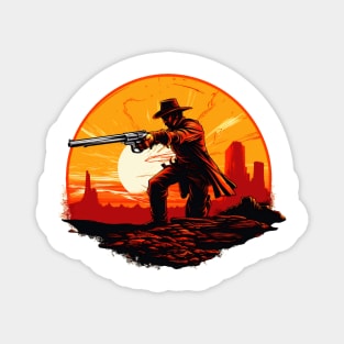 cowboy with a big gun Magnet