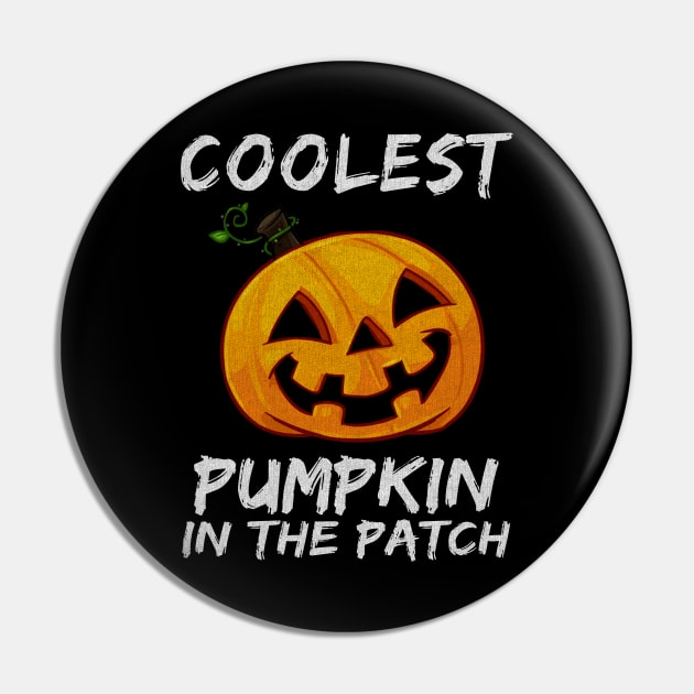 Kids Coolest Pumpkin In The Patch Halloween Boys Girls Men Shirt Pin by WoowyStore