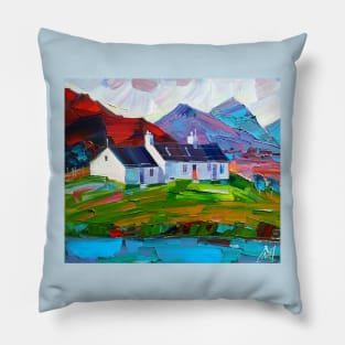 Scotland landscape hand drawn Pillow