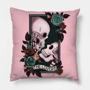 Skeleton Love with  Roses Pillow