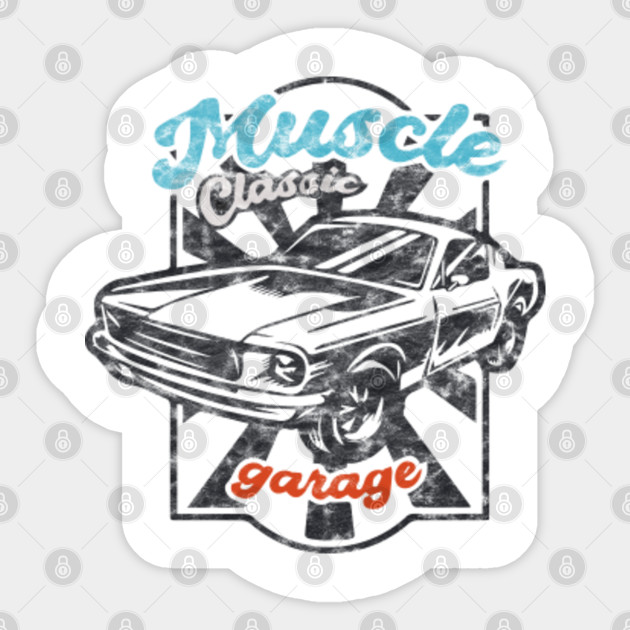 Vintage Mustang Classic Muscle Car Garage Mustang Sticker