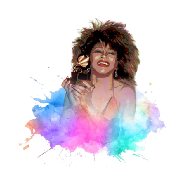 TINA TURNER ON THE COLORFUL SPLASH by MufaArtsDesigns