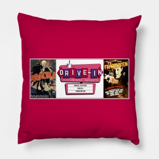 Drive-In Double Feature - Dracula & Frankenstein Pillow