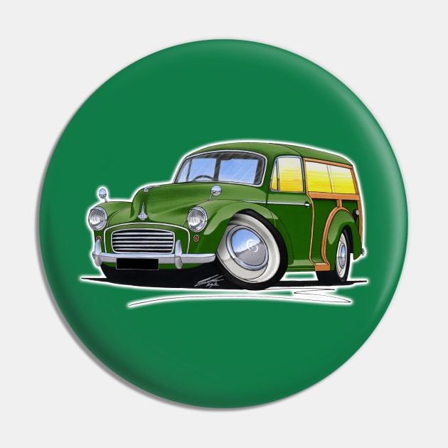 Morris Minor Traveller Green Pin by y30man5