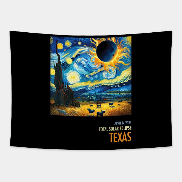 Total Solar Eclipse 2024 Texas Tapestry by SanJKaka