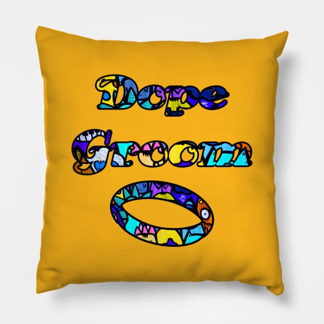 Dope Groom Graffiti Wedding Ring Design Pillow by artbyomega