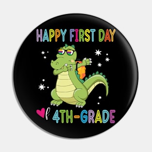 Crocodile Dabbin Back To School Happy First Day Of 4th Grade Pin