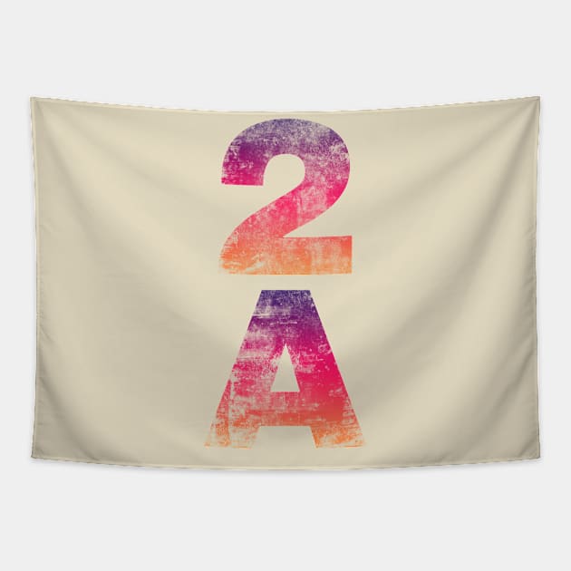 2A Second Amendment Color Grunge Style Tapestry by Designtigrate