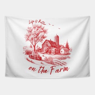 LIFE IS BETTER ON THE FARM Tapestry