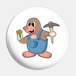 Mole as Miner with Gold Pin