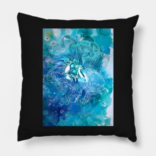 Light blue Peony Flower Pillow