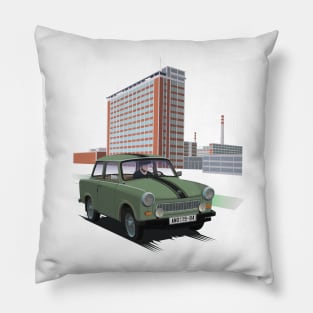 Trabant 601 in front of Batas Skysraper Pillow