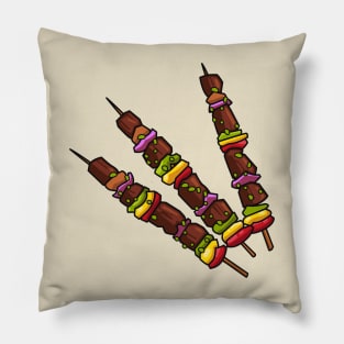 Kebab or kabob cartoon illustration Pillow