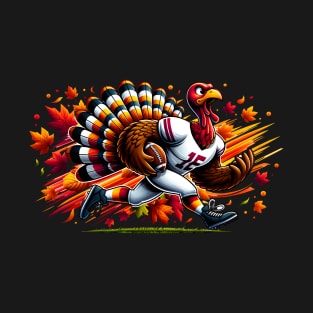 Turkey Football Touchdown Thanksgiving Funny Tee T-Shirt