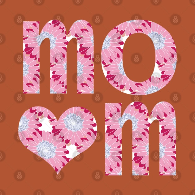 Mom Heart Floral Art Typography by ellenhenryart