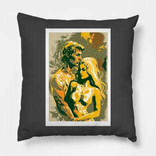 Adam and Eve - An abstract art for this valentines day Pillow