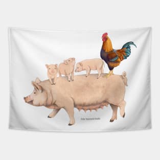 Piggy Back Ride Tapestry