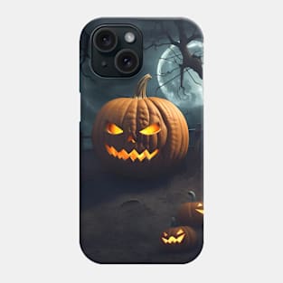 Halloween Jack O Lantern Pumpkin in Grave Phone Case