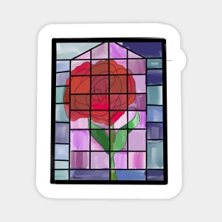 Stain glass rose Magnet