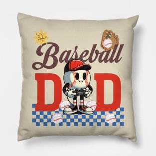 Baseball Dad Game Day, Retro Baseball Dad Pillow