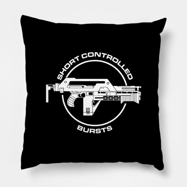 Aliens: Pulse Rifle - Short Controlled Bursts Pillow by Evarcha