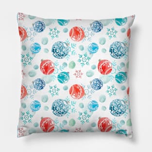 Watercolor snowflakes print Pillow