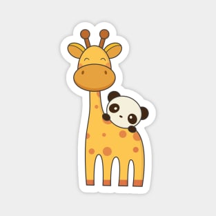 Giraffe and Panda are kawaii cute Magnet