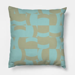 Green and Ochre Tiles Pattern Pillow