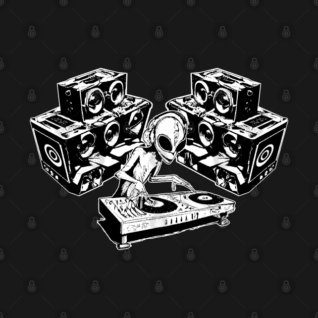 Tekno DJ Alien Rave Vinyl by T-Shirt Dealer