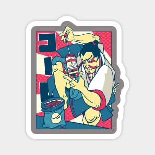 Samurai Making Coffee Samurai Warrior Magnet