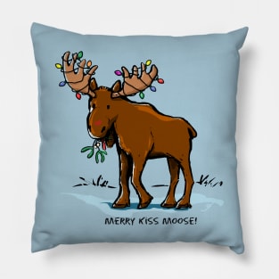 Merry Kiss Moose! Pillow