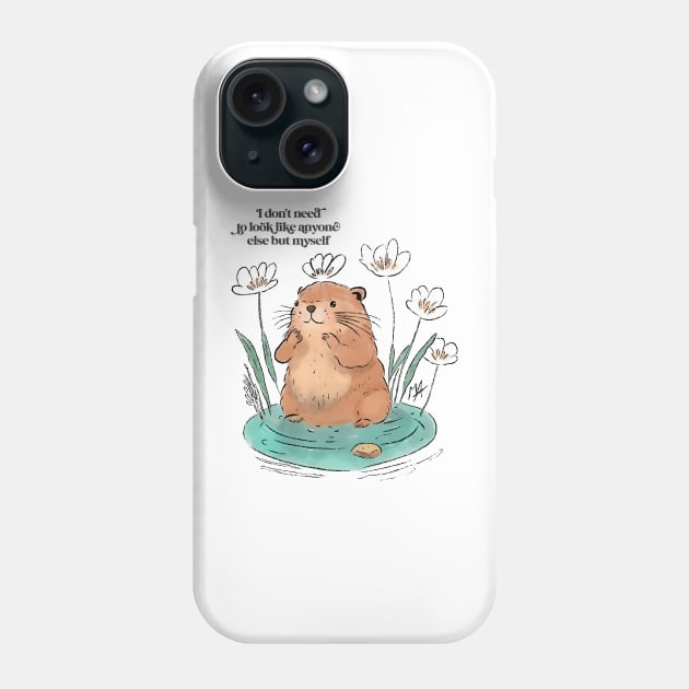 Beaver Self-love Phone Case by The Mindful Maestra