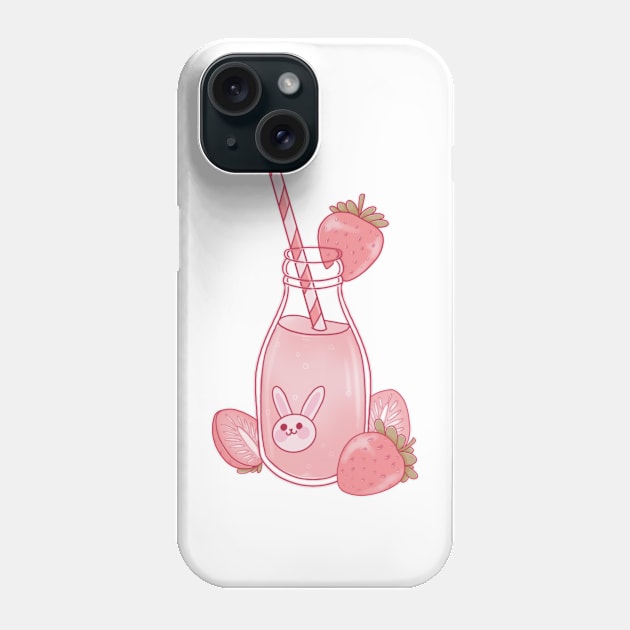 Strawberry milk with a straw Phone Case by Itsacuteart