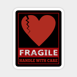 Fragile Label Handle with Care - Heart shape Magnet