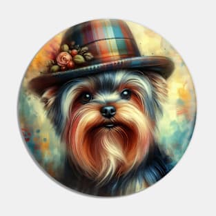 Yorkshire Terrier Splash Art Pin