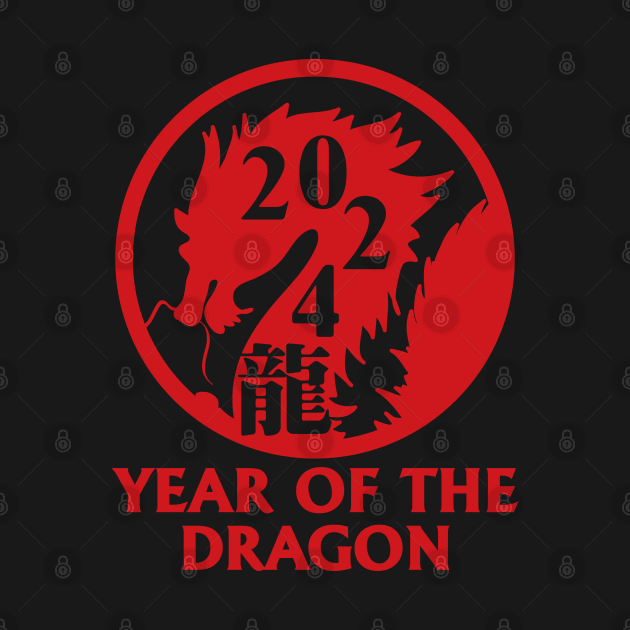 Year of the Dragon 2024 Chinese Zodiac Lunar New Year by Bunny Prince Design