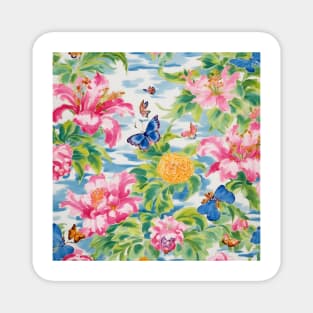 Butterflies and tiger lilies garden Magnet