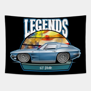 Cartooned Legends Corvette C2 Stingray Tapestry